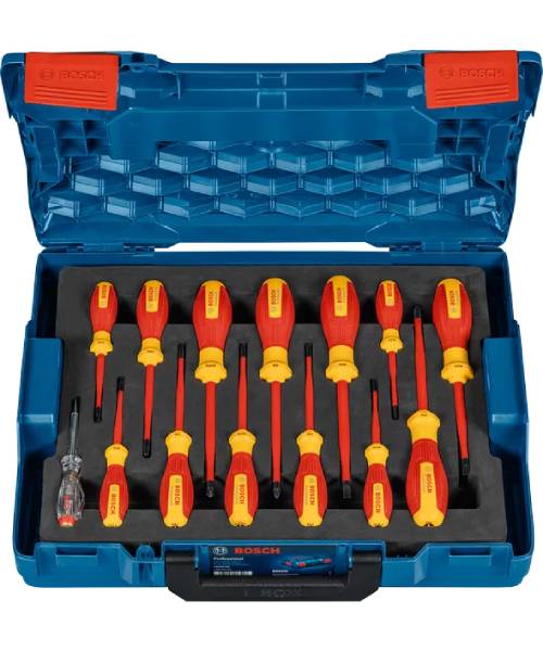 BOSCH 14-dijelni set izvijača VDE + L-BOXX