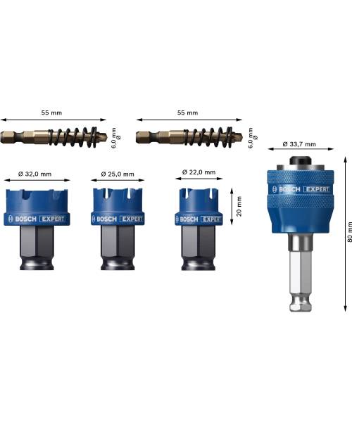 BOSCH 6-dijelni set Expert kruna sa adapterom Sheet Metal