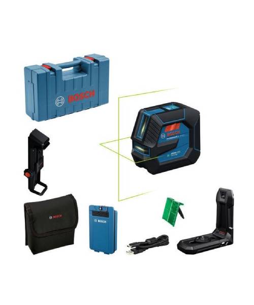 BOSCH križni laserski nivelir GLL 20-22 G + 1xAku BA 3,7V 1,0Ah + kovčeg