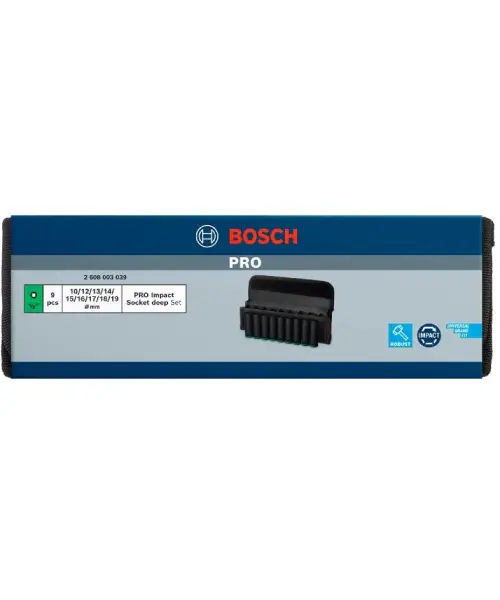 BOSCH 9-dijelni set dugih nasadnih ključeva 1/2″ 10-19