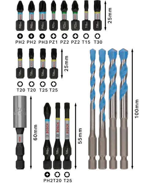 BOSCH PRO 20-dijelni set Impact bitova