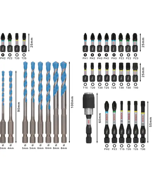 BOSCH PRO 34-dijelni set Impact bitova