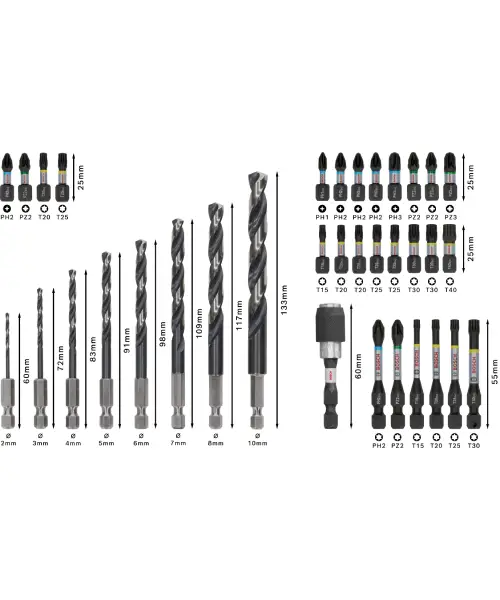 BOSCH PRO 35-dijelni set Impact bitova za metal
