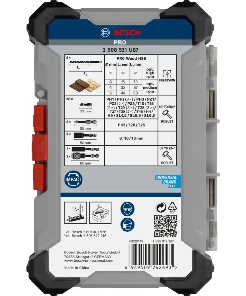 BOSCH PRO 40-dijelni set Impact bitova za drvo