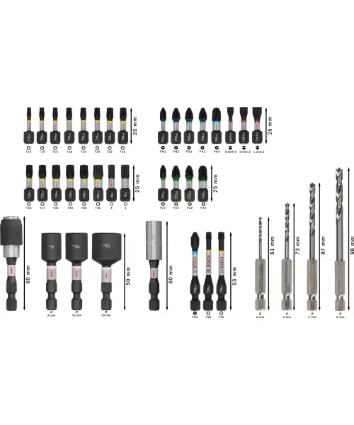 BOSCH PRO 40-dijelni set Impact bitova za drvo