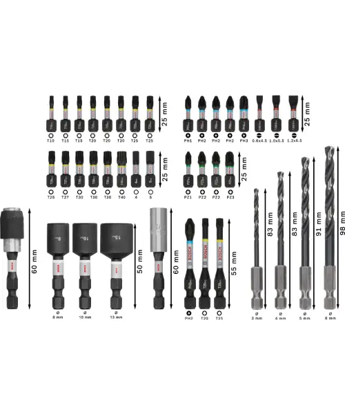 BOSCH PRO 40-dijelni set Impact bitova za metal