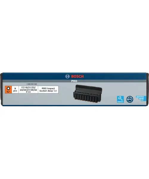 BOSCH PRO 9-dijelni set dugih nasadnih ključeva 3/4″ 17-32