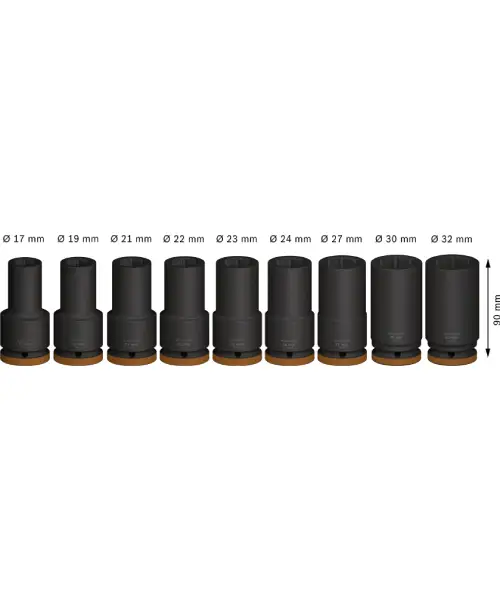 BOSCH PRO 9-dijelni set dugih nasadnih ključeva 3/4″ 17-32