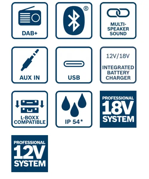 BOSCH aku bluetooth radio GPB 18VH-6 SRC