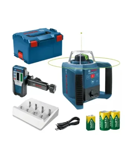 BOSCH građevinski laser GRL 300 HVG s punjivim baterijama VARTA + L-BOXX