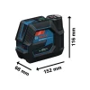 BOSCH križni laserski nivelir GCL 12V-50-22 CG 1xAku 12V 2,0Ah + L-BOXX