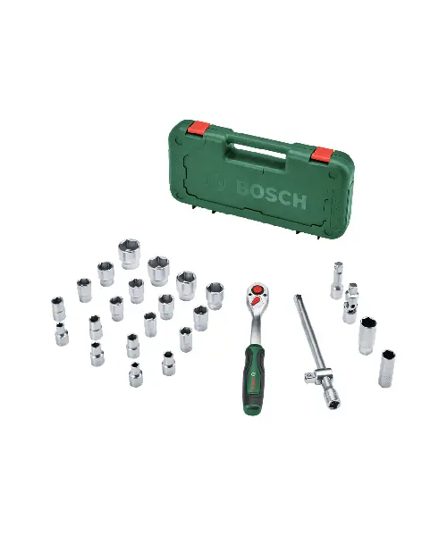 BOSCH 25-dijelni set nasadnih ključeva i pribora 1/2″ + kovčeg