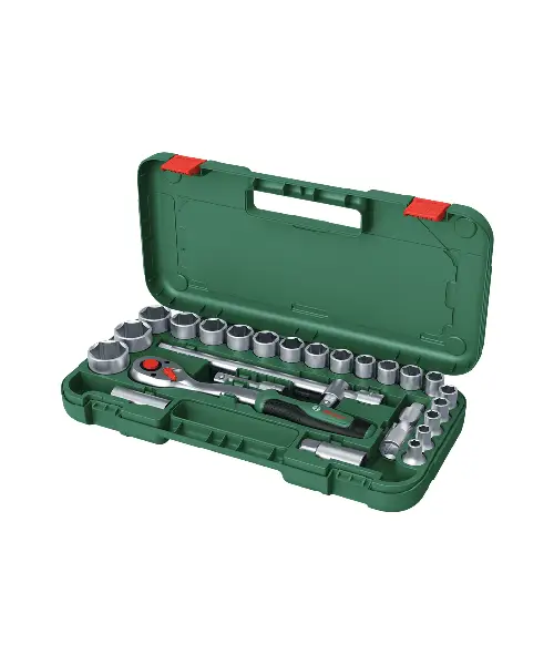 BOSCH 25-dijelni set nasadnih ključeva i pribora 1/2″ + kovčeg