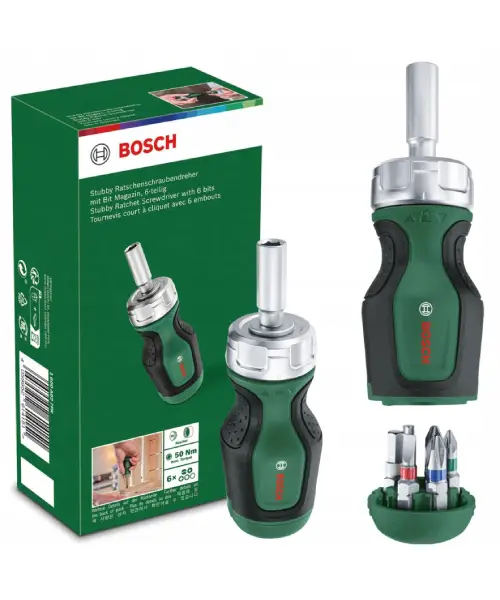 BOSCH 6-dijelni set bitova + kratki odvijač