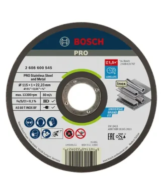 BOSCH PRO rezna ploča za Stainless Steel and Metal 115×1 mm