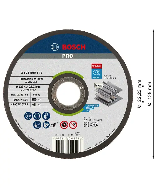 BOSCH PRO rezna ploča za Stainless Steel and Metal 125×1 mm