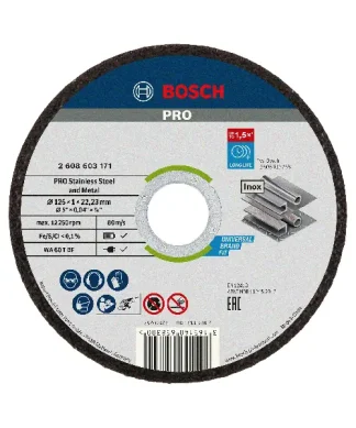 BOSCH PRO rezna ploča za Stainless Steel and Metal 125×1 mm
