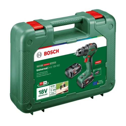 BOSCH aku bušilica-izvijač UniversalDrill 18V-60 2xAku 18V 2,0Ah + kovčeg