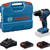 BOSCH aku bušilica-izvijač PRO GSR18V-52 2xAku 18V 2,0Ah + L-CASE Bosch GSR18V-52 aku bušilica-izvijač s dvije baterije i punjačem u plastičnoj kutiji.