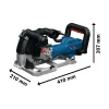 Bosch PRO GNF20-40 glodalica za utore s crnim i plavim dijelovima, dimenzije 410x210x207 mm.