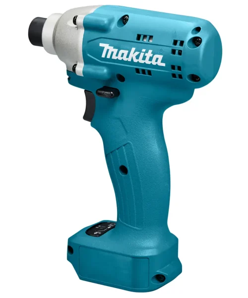 Makita TD112DMZ aku udarni odvijač plavi s crnim gumbom i ergonomski oblikovanom ručkom.