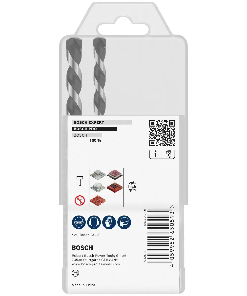 BOSCH 5-dijelni set svrdla za beton PRO HEX-5 4_5_6_8_10 mm (2)