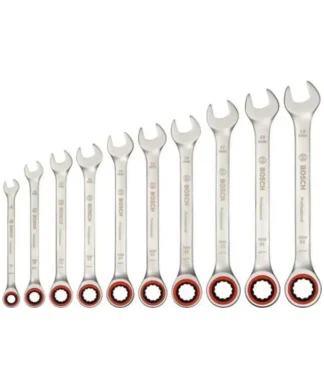 BOSCH 10-dijelni set viljuškasto-okastih ključeva s račnom 8-19 mm