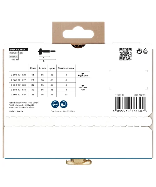 BOSCH 5-dijelni set EXPERT Wood forstner svrdla za drvo 15–35 mm