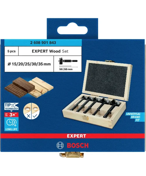 BOSCH 5-dijelni set EXPERT Wood forstner svrdla za drvo 15–35 mm