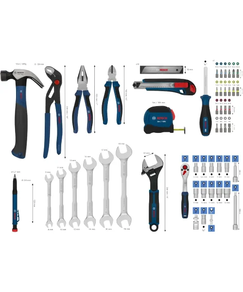 BOSCH 89-dijelni kombinirani komplet ručnog alata