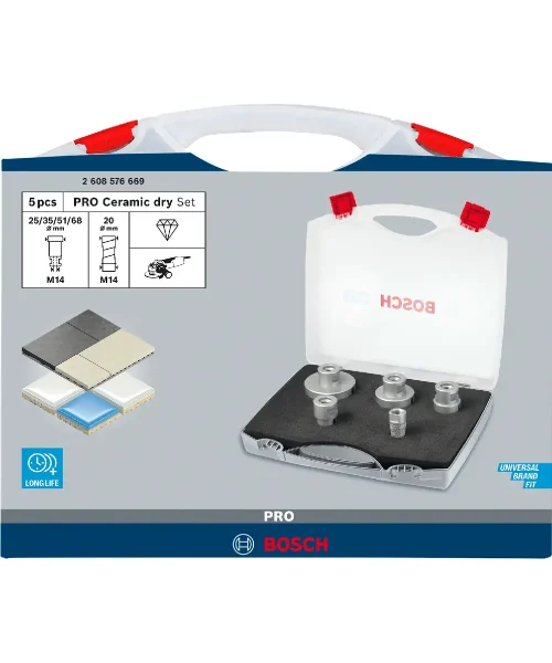 BOSCH PRO 5-dijelni set Ceramic dry dijamantne krune za keramiku 20–68 mm, M14