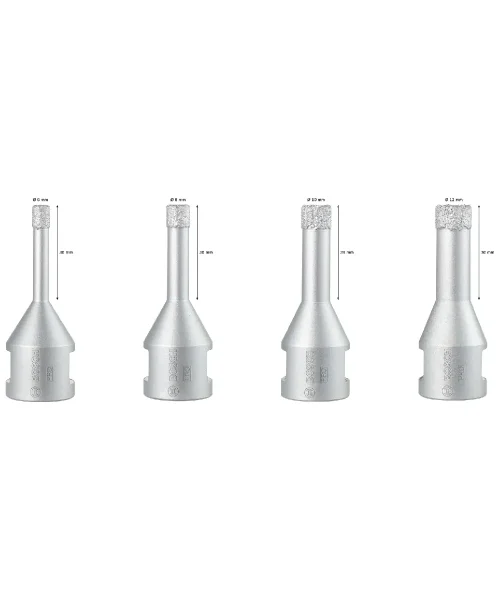 BOSCH PRO 4-dijelni set Ceramic dry dijamantne krune za keramiku 6–12 mm, M14