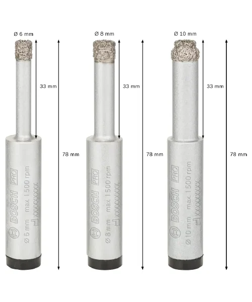 BOSCH PRO Ceramic dry set svrdla za keramiku i pločice 6, 8, 10 mm