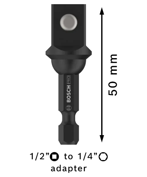 BOSCH PRO udarni adapter za nasadne ključeve, prihvat 1/4″