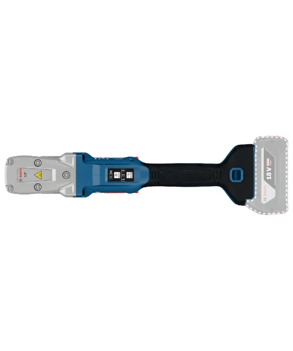 Bosch GRS18V-330 aku kutni udarni odvijač s crnim i plavim dizajnom i baterijom od 18V.