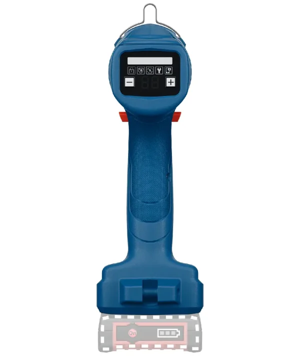 BOSCH INDUSTRIAL ISR 18V-50E aku odvijač s digitalnim zaslonom i crvenim gumbima.
