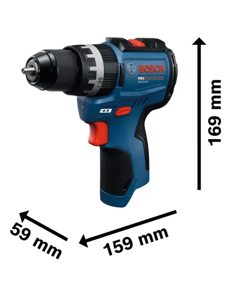 BOSCH aku udarna bušilica-izvijač PRO GSB12V-31 1xAku 12V 2,0Ah + torba