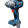 Bosch PRO GDS18V-450P bežični aku udarni odvijač s metalnim nastavkom i crvenim okidačem.
