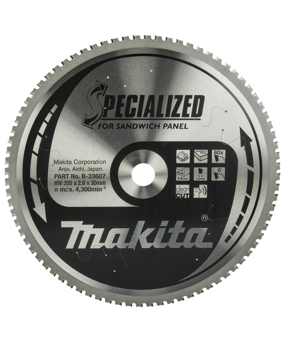 MAKITA list kruzne pile za sendvic panele B 33607 355 x 30 mm 80 zuba 01