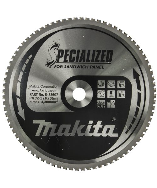 MAKITA list kružne pile za sendvič panele B-33607, 355 x 30 mm, 80 zuba