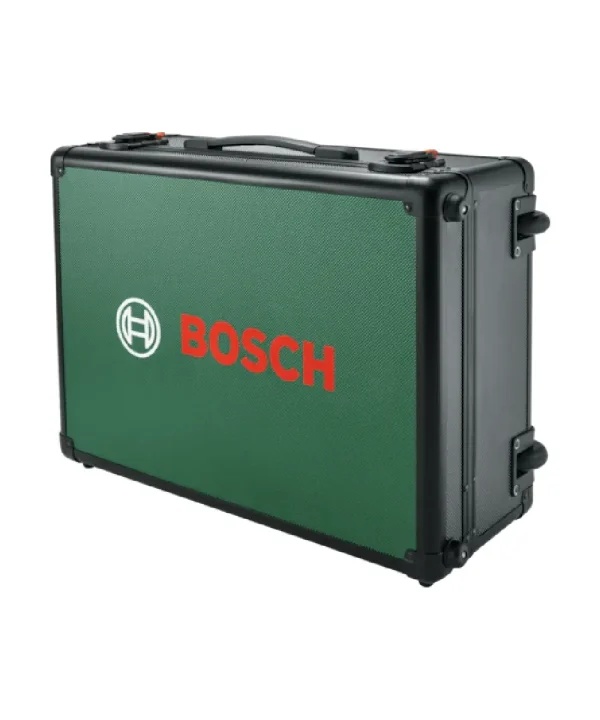 Bosch alat set u tvrdom koferu na kotačima s logom Bosch.