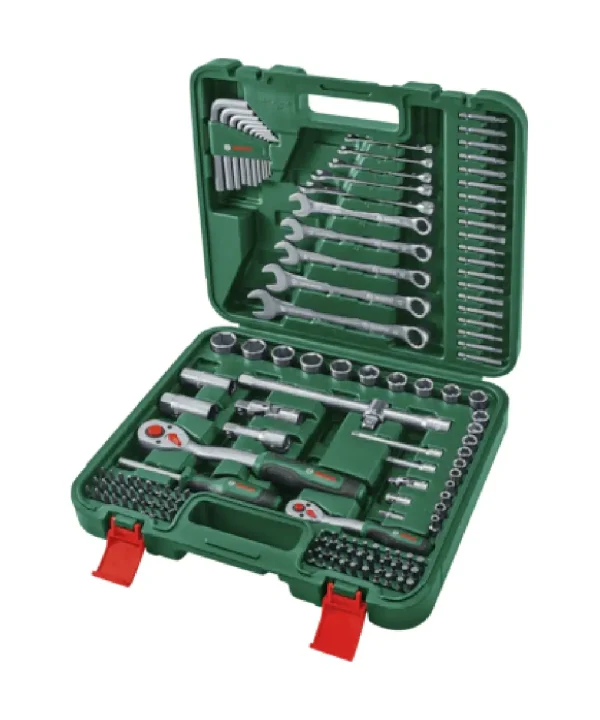 Bosch set nasadnih ključeva, bitova i alata u kovčegu, komplet 134 dijela.