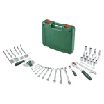 BOSCH 134-dijelni set nasadnih ključeva 1/4" i 1/2" i bitova u kovčegu