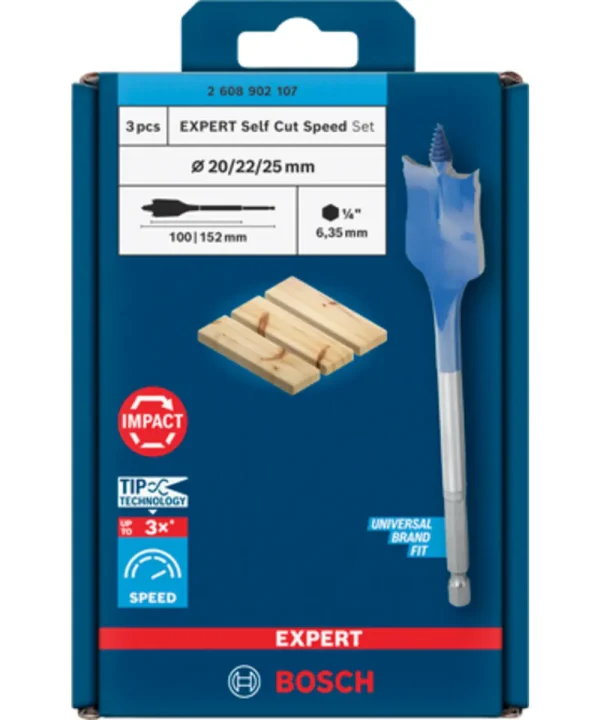 Bosch EXPERT Self Cut Speed set svrdla 20-22-25 mm za drvo.