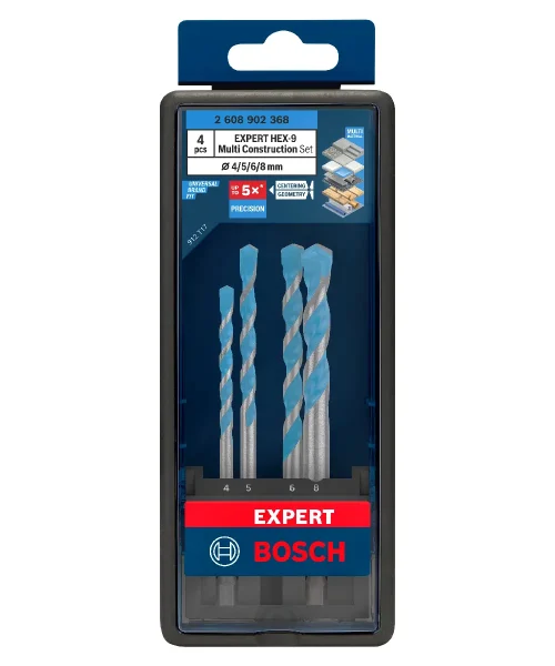 BOSCH 4-dijelni set višenamjenskih svrdla EXPERT HEX-9 Multi Construction 4-8 mm