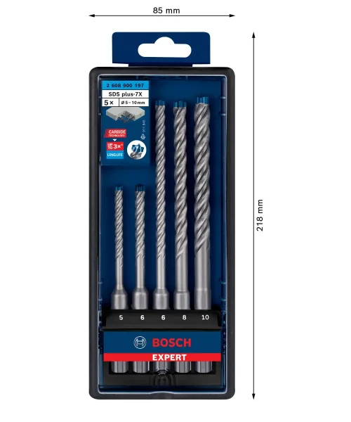 BOSCH 5-dijelni set EXPERT SDS-plus-7X svrdla za beton 5-10 mm