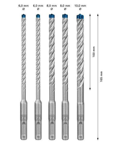 BOSCH 5-dijelni set EXPERT SDS-plus-7X svrdla za beton 6-10 mm