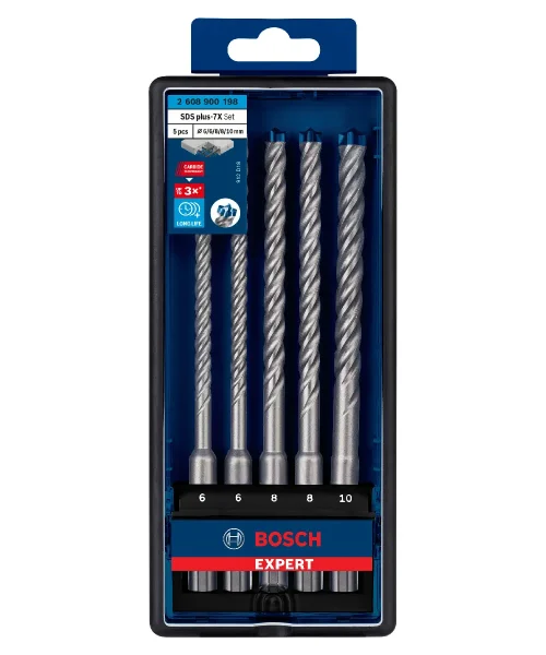 BOSCH 5-dijelni set EXPERT SDS-plus-7X svrdla za beton 6-10 mm
