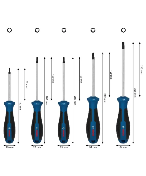 BOSCH 5-dijelni set odvijača TX10-TX30