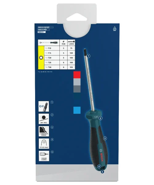 BOSCH 5-dijelni set odvijača TX10-TX30